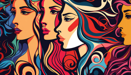 women seamless colorful pattern background	