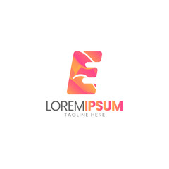 Initial E letter abstract gradient logo. Premium business logotype. Graphic alphabet symbol for corporate business identity.