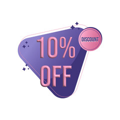 sale tags and labels. 10% discount, PNG