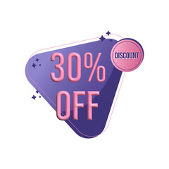 sale tags and labels. 30% discount, PNG