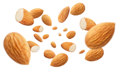 Flying almonds cut out