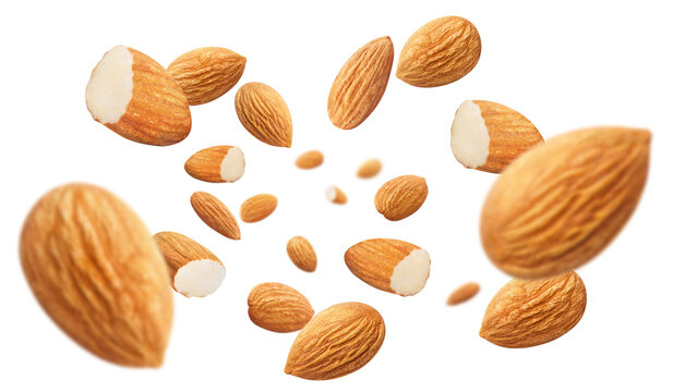 Flying almonds cut out