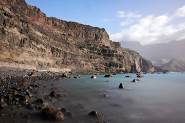 Beautiful landscape of rocks near the Puerto de las Nieves beach, Gran Canaria