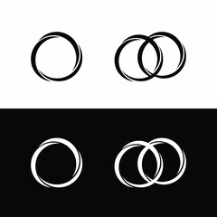 Joined circle vector logo design . Circle illustration