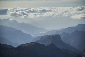 Fototapeta na wymiar Beautiful view of Roque Bentayga nature preserve on Canary Islands, Spain