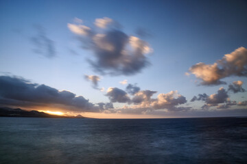 Beautiful view of the beach in Gran Canaria during sunset