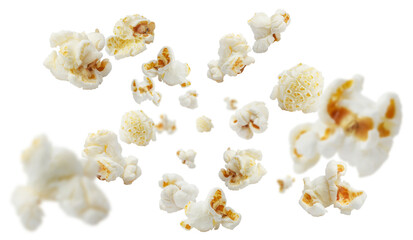Flying popcorn cut out - obrazy, fototapety, plakaty