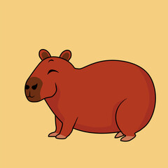 the adorable brown animal capybara icon