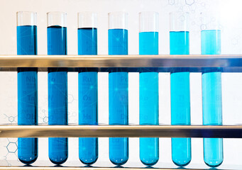 tubes with blue liquid
