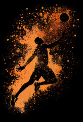 Naklejka premium silhouette of a basketball player , generative ai