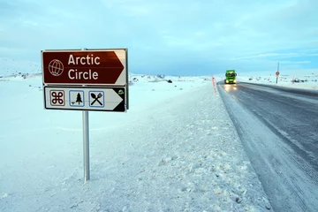 Fototapete Rund Arctic circle road near Mo I Rana in Norway, Europe © Rechitan Sorin