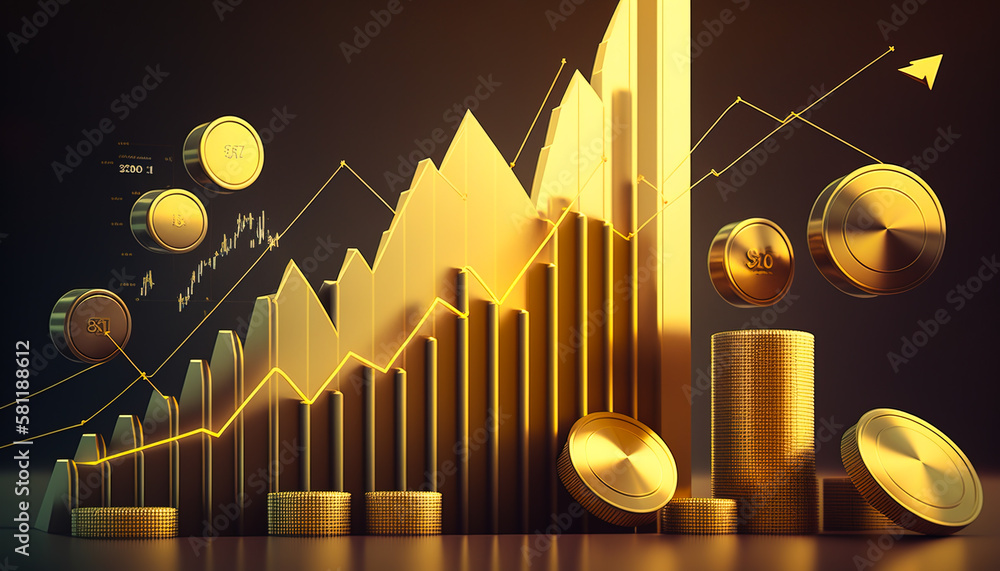 Wall mural a striking image of a trading graph illustrating the impressive performance of a successful company 
