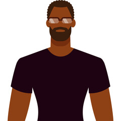 African american man portrait in flat style