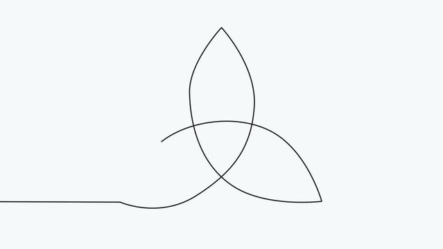 Celtic Trinity Knot, Celtic ornament, design element self drawing animation