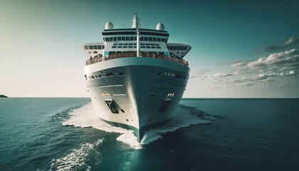 Fototapeta na wymiar Cruise ship in the sea