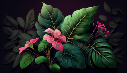 Beautiful-Flowers-dark-background-Ai-generated-image