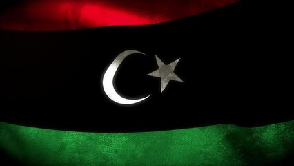 Libya grungy flag loop