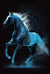 Obraz na płótnie Canvas silhouette of a horse galloping, generative ai