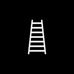 Staircase icon flat icon isolated on black background