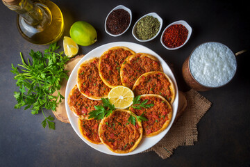 Turkish Food Findik Lahmacun -Mini Pizza