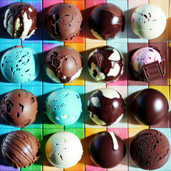 Ice cream chocolate balls Generative AI