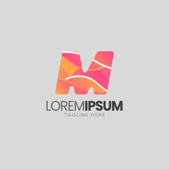 Initial M letter abstract gradient logo. Premium business logotype. Graphic alphabet symbol for corporate business identity.