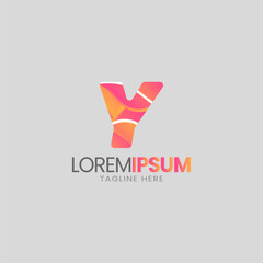 Initial Y letter abstract gradient logo. Premium business logotype. Graphic alphabet symbol for corporate business identity.