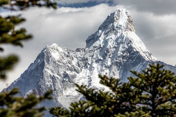 Ama Dablam - according to many the most beautiful mountain in the world. Photographed from Hotel Everest view