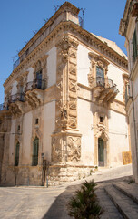 Fototapeta na wymiar Baroque style facade of Beneventano palace
