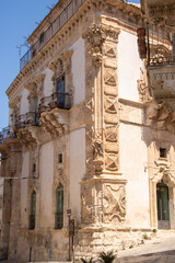 Baroque style facade of Beneventano palace