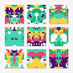 Naklejka premium Modern abstract cover, minimal covers design. Colorful geometric background. Colorful abstract geometric pattern design in isometric style