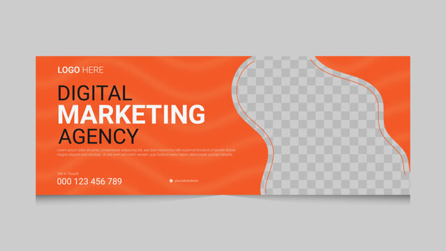 Corporate Banner Design Template, Professional business cover page timeline web ad banner template, Modern layout white background, Email signature