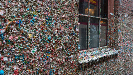Gum wall at Pike Place Market in Seattle, Washington 