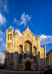 Fototapeta na wymiar Front view of Leeds Cathedral commonly known as Saint Anne's Cathedral, Leeds UK