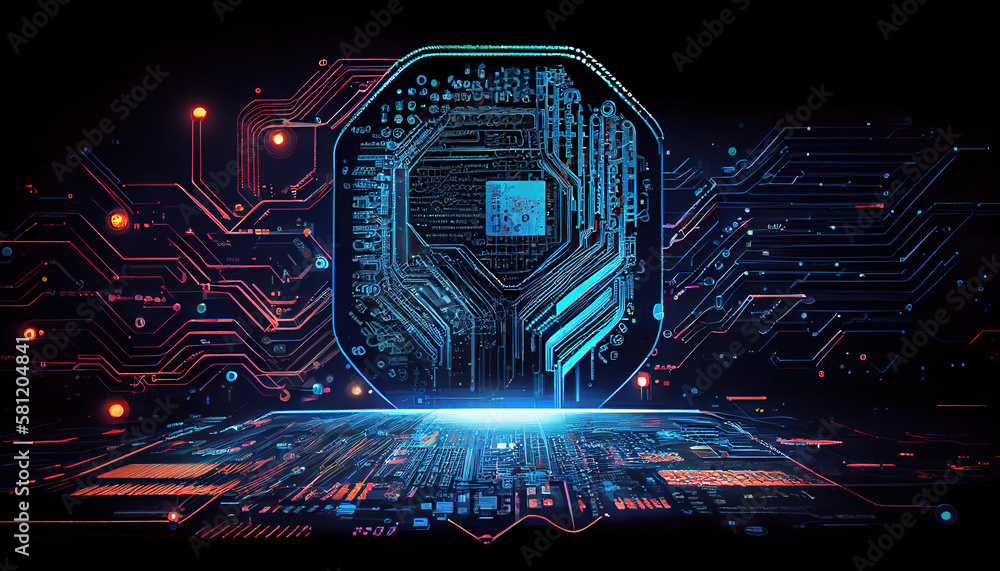 Poster digital technology, internet network connection, big data, digital marketing iot internet of things.