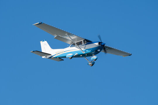 Cessna 172 plane departing from Altenrhein in Switzerland 9.2.2022