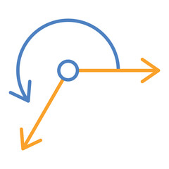 Reflex Angle Blue & Orange Line Icon