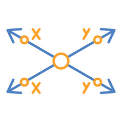 Intersection Blue & Orange Line Icon