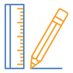 Design Tool Blue & Orange Line Icon