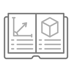 Open Book Greyscale Line Icon