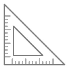 Triangular Ruler Greyscale Line Icon