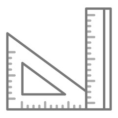 Set Square Greyscale Line Icon