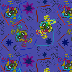 Seamless sea bright cute pattern