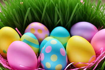 Fototapeta na wymiar Happy Easter Eggs April