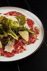 beef carpaccio with cheese
