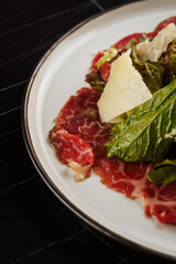 beef carpaccio with cheese