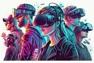 Metaverse and virtual reality concept