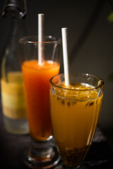 fresh mango juice in glass