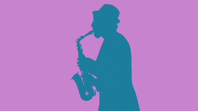 Street Performer Energetically Playing Saxophone Graphic
