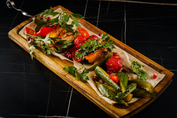 grilled chicken and vegetables